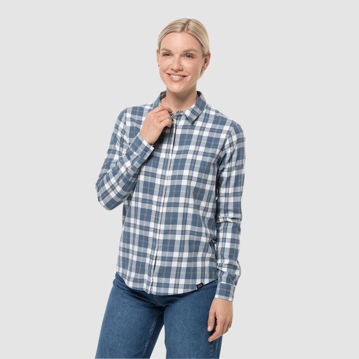 Camisa Manga Larga Jack Wolfskin Carson Mujer Azules Mexico-9376811